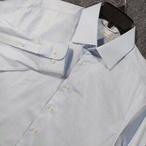 Suitsupply Shirt Mens 15.5 Blue Traveller Slim Fit 100% Cotton Dress Long Sleeve